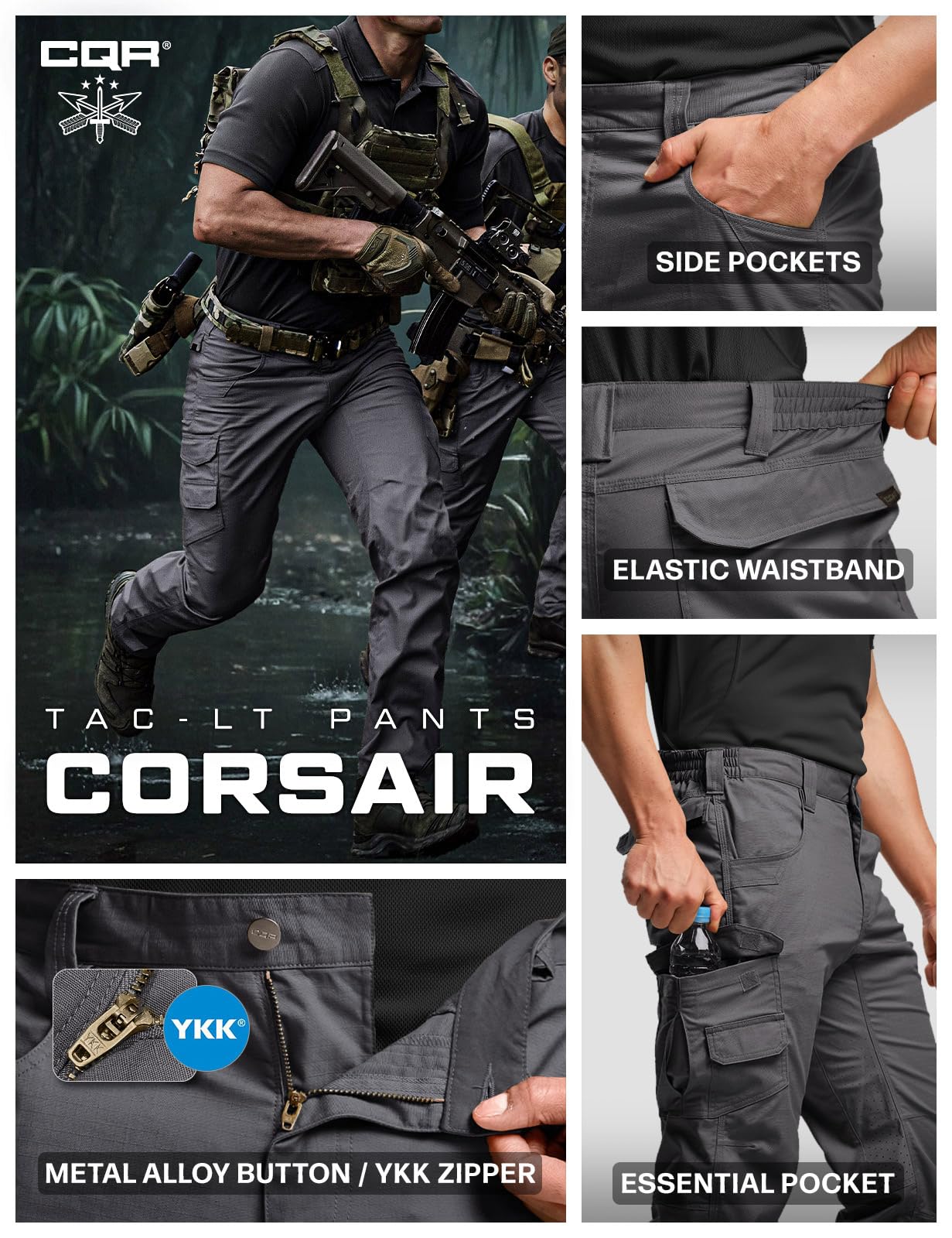 CQR pants quick-dry technology helps you stay comfortable.