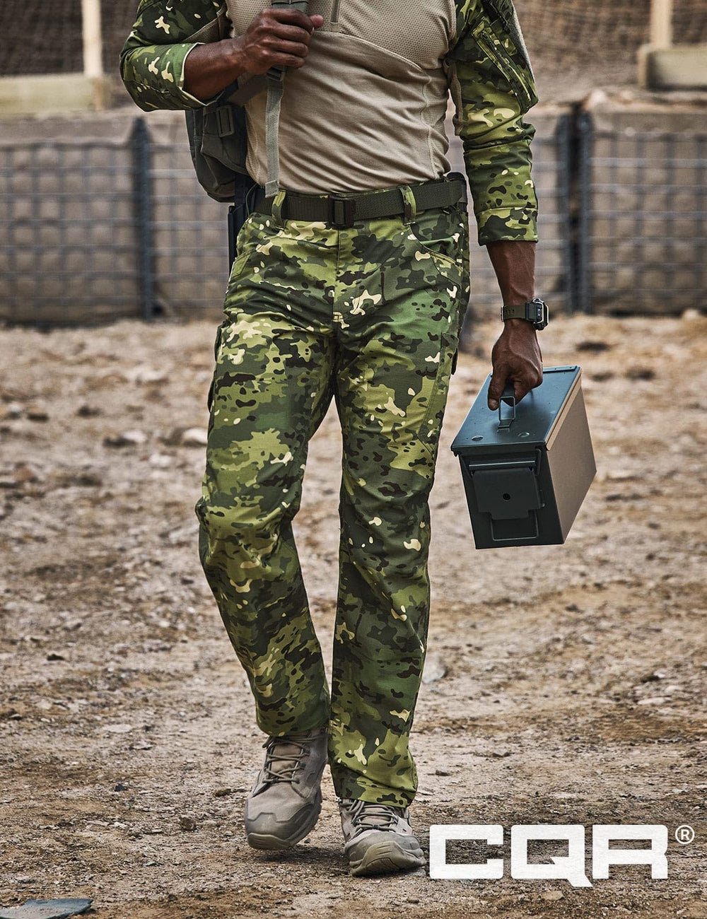 CQR pants feature water-repellent hem for light moisture.