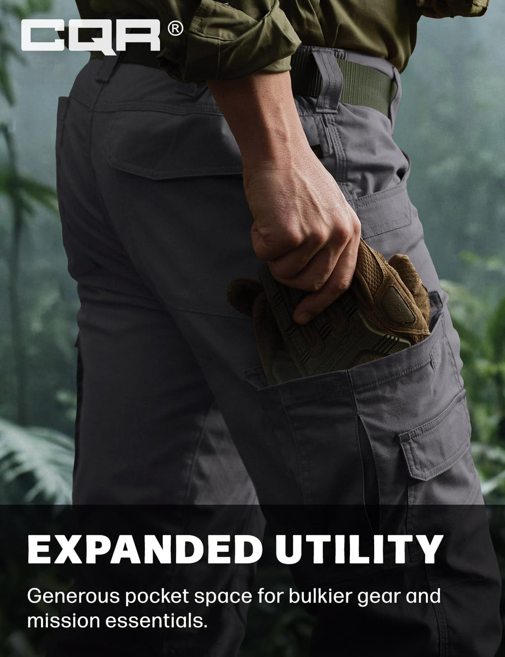 CQR Men's Utility Flex Cargo Pants lightweight appearance for warm days
