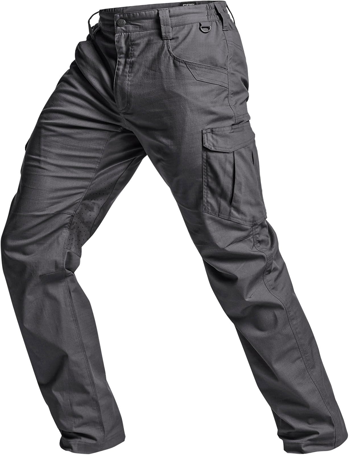 CQR Men's Utility Flex Cargo Pants Tac Charcoal color shown for urban outdoor styling