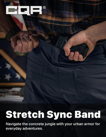 CQR Men's Vent Stretch Pants casual-errands mood with versatile pockets