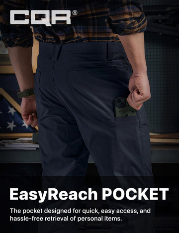 CQR Men's Vent Stretch Pants thigh vent close-up, breathable cooling