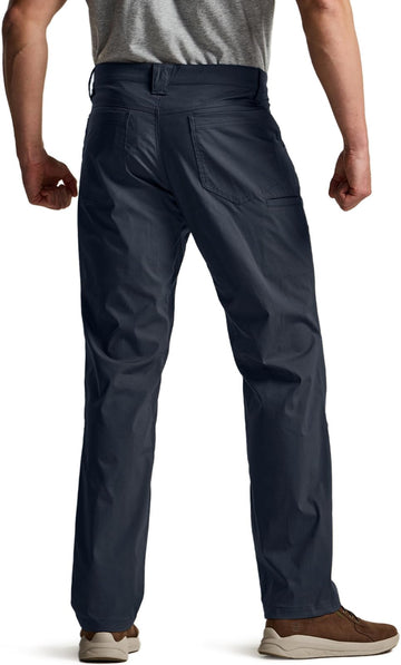 CQR Men's Vent Stretch Pants side profile, flexible movement for errands