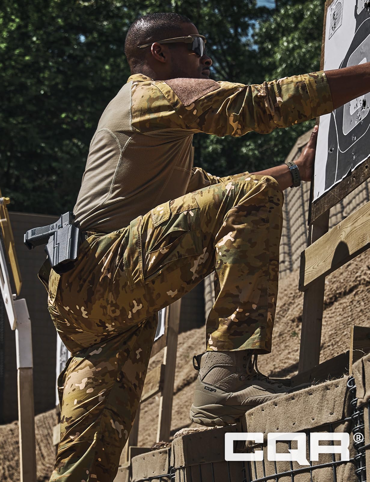 CQR water-resistant fabric close-up emphasizes weather-ready protection.