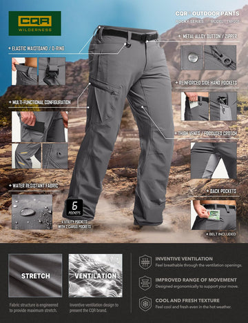 CQR mesh ventilation system pants illustrate airflow and moisture-wicking comfort