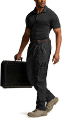 CQR multi-pocket cargo pants front showcases convenient tool carrying without hand strain.