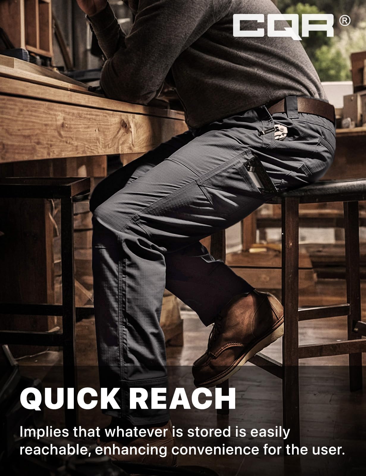CQR polyester-cotton fabric texture emphasizing durability and comfort.