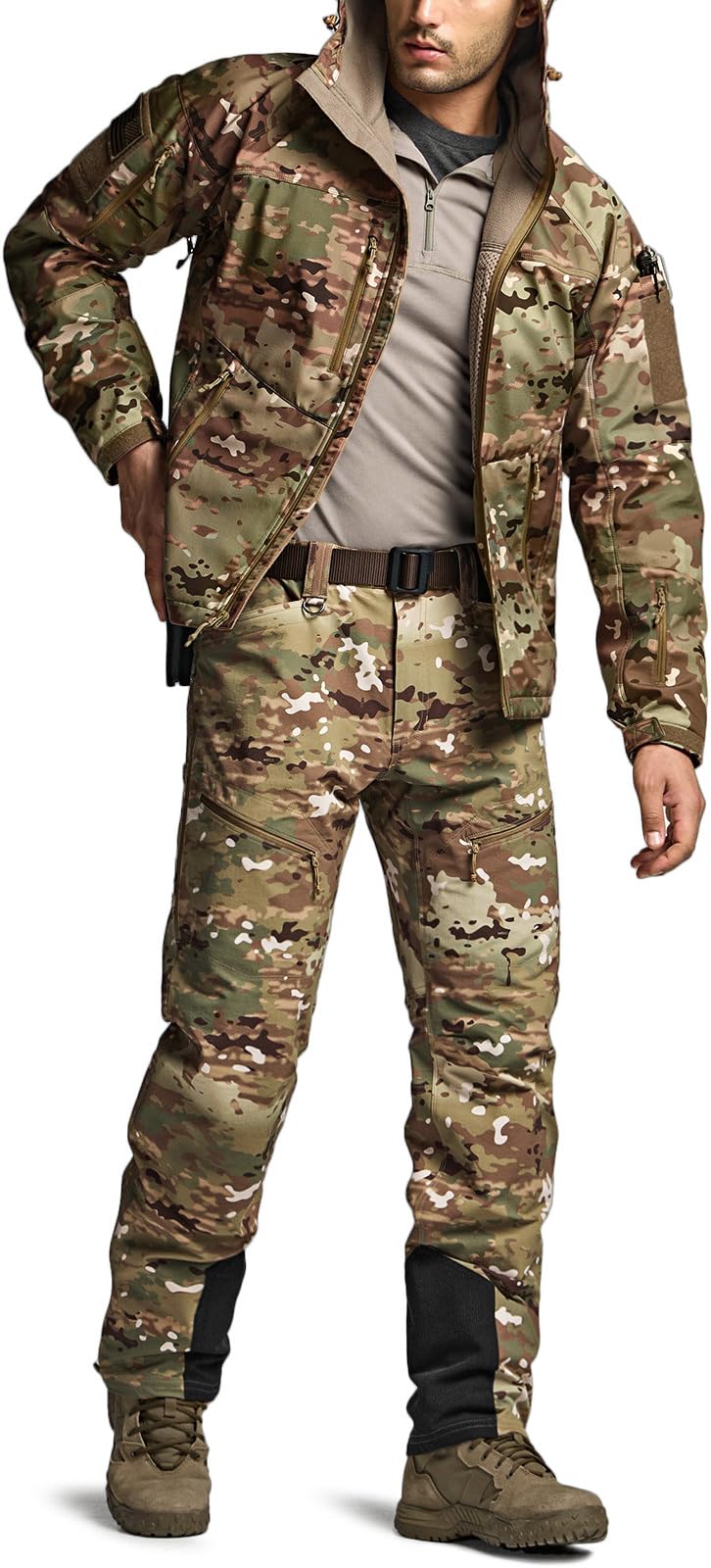CQR Teton Softshell Pants reinforced knee image conveys durability during climbs.