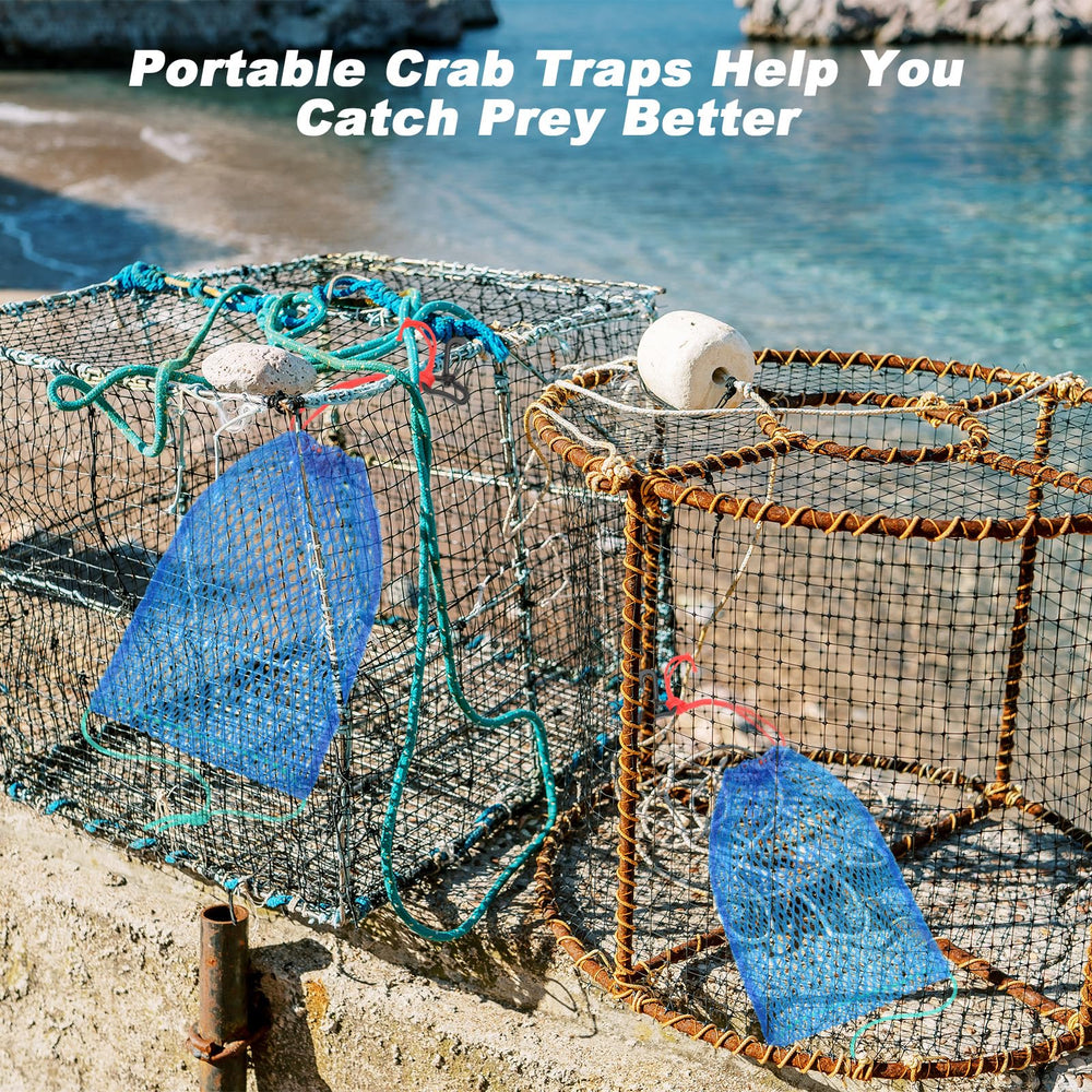 Rubber lock on crab bait bag for secure bait