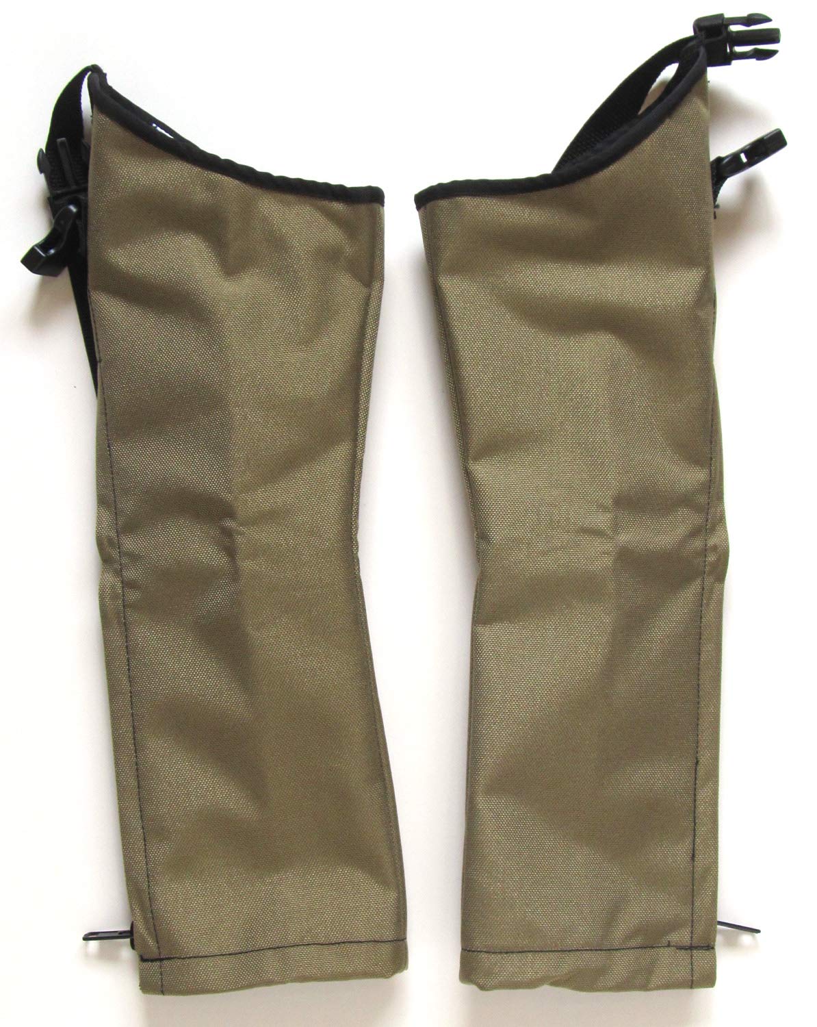 Crackshot Youth Snake Chapz in khaki tan, front view showing full leg protection.