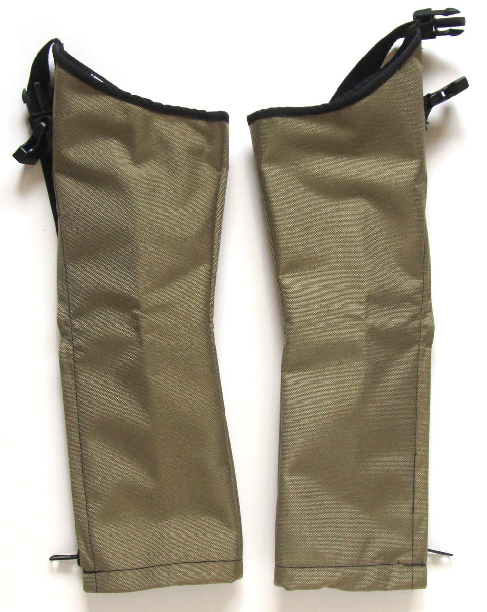 Crackshot Youth Snake Chapz in khaki tan, front view showing full leg protection.