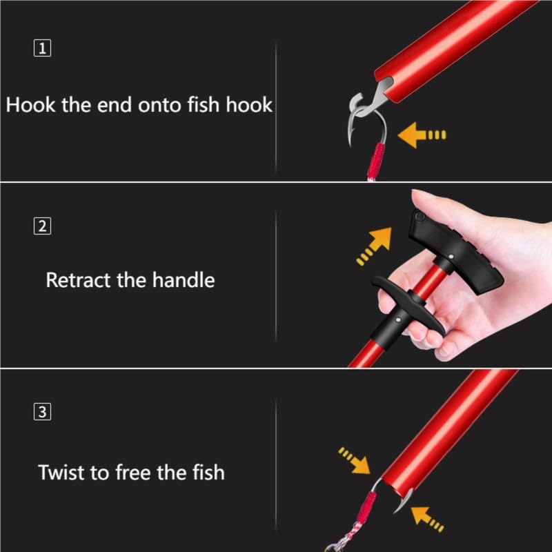Coiled lanyard connected to Cracrab fish hook remover