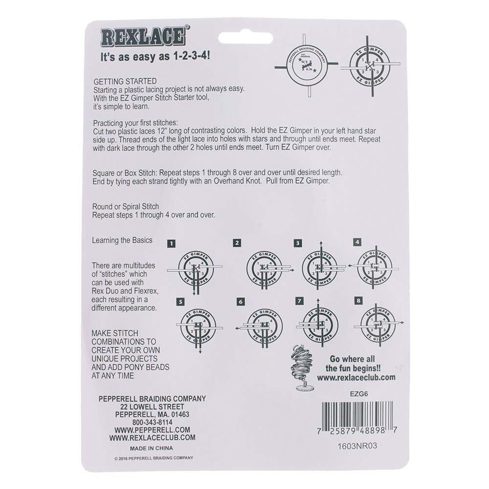 Craft County EZ Gimper six-pack kit supports easy rexlace technique for crafts