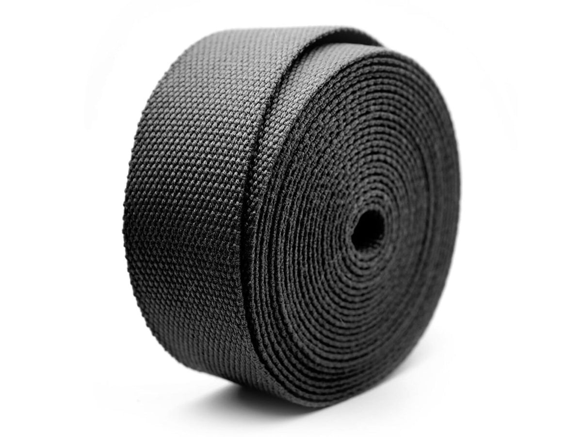 CRAFTMEMORE heavy cotton webbing roll 1.5 inch black, ideal for sturdy bag straps