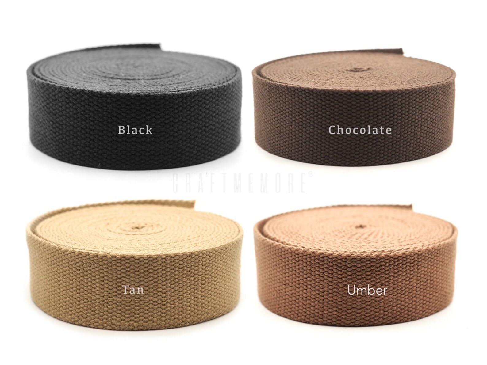 CRAFTMEMORE webbing close-up texture, plain weave showing durability and smooth finish