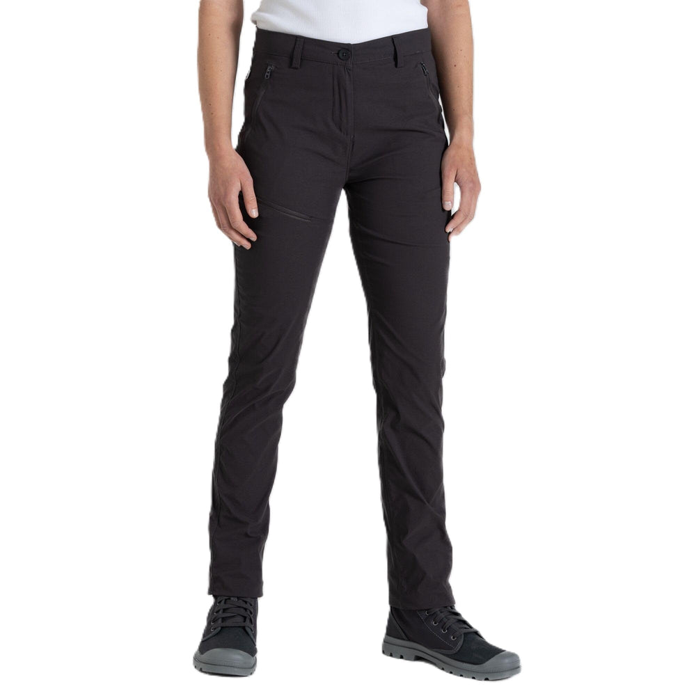 Craghoppers Women's Insect Shield Pro Pant III Charcoal front view showing lightweight travel comfort