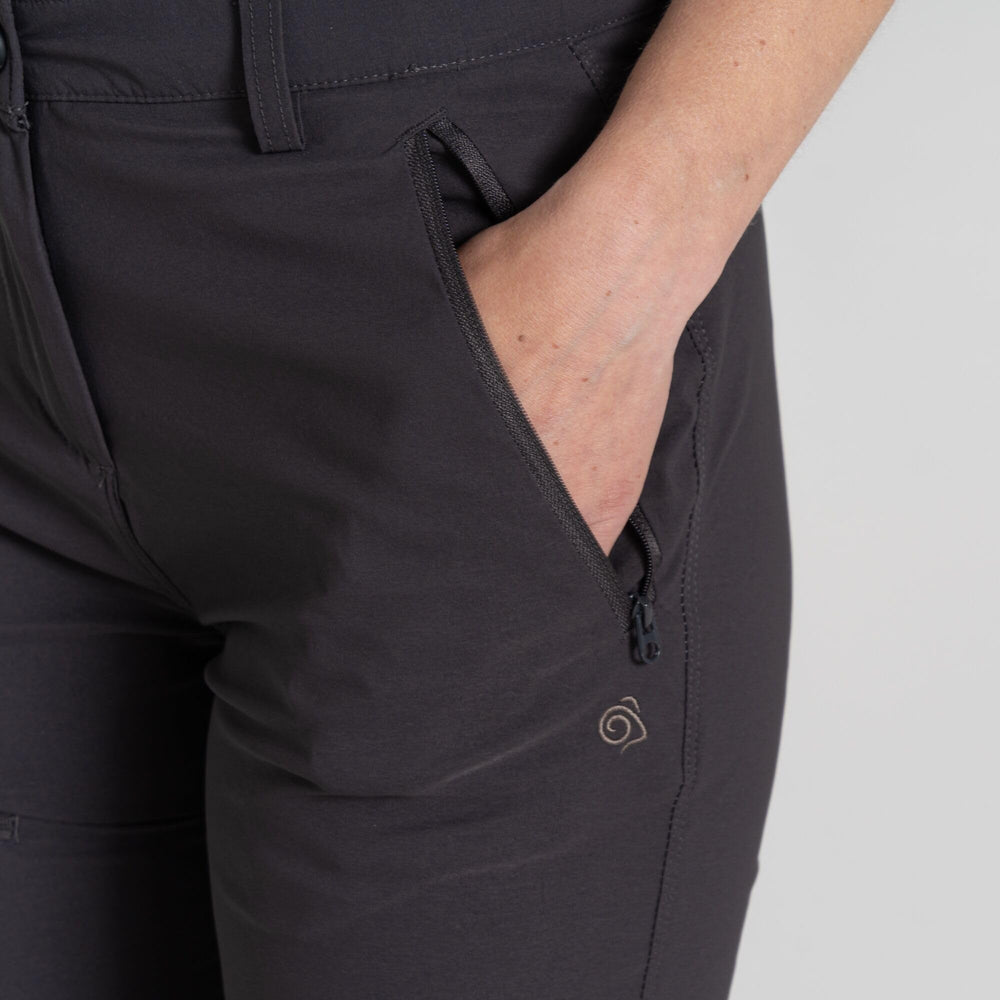 Craghoppers Women's Insect Shield Pro Pant III Charcoal zippered pockets