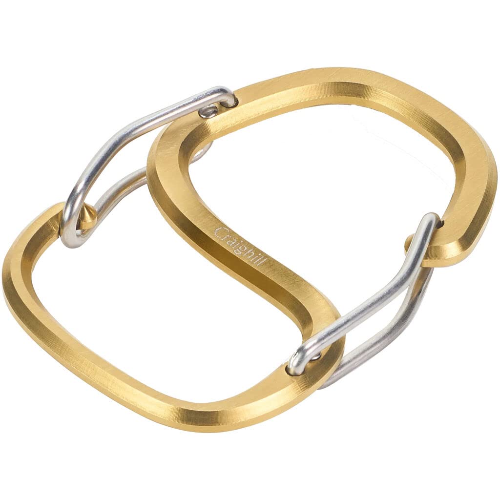 Craighill Coachwhip carabiner closeup in stainless steel highlights secure daily carry.