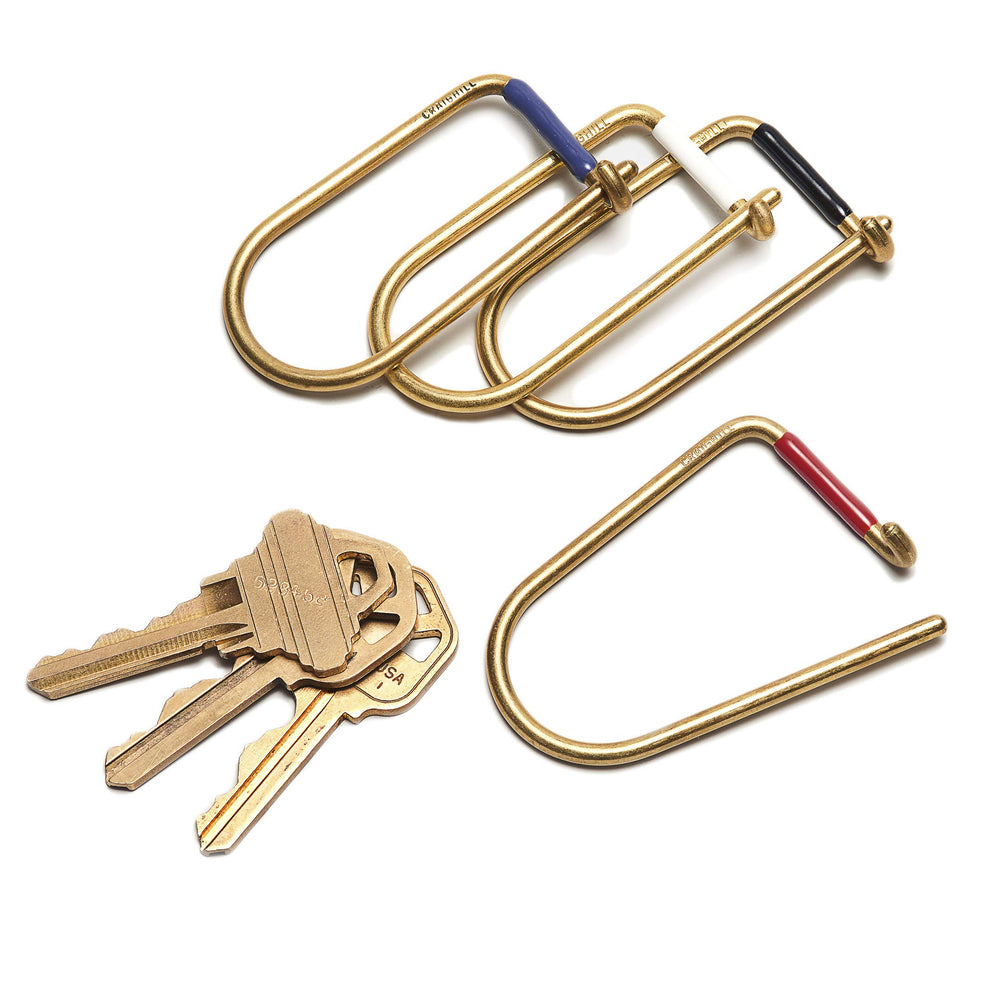 Craighill Wilson keyring with red enamel stripe detail for fast key retrieval and style.