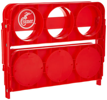 Cramer collapsible water bottle carrier side view demonstrates six-bottle capacity.