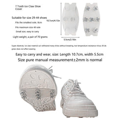 Crampon-style ice spikes on shoes enhance stability on slippery trails.