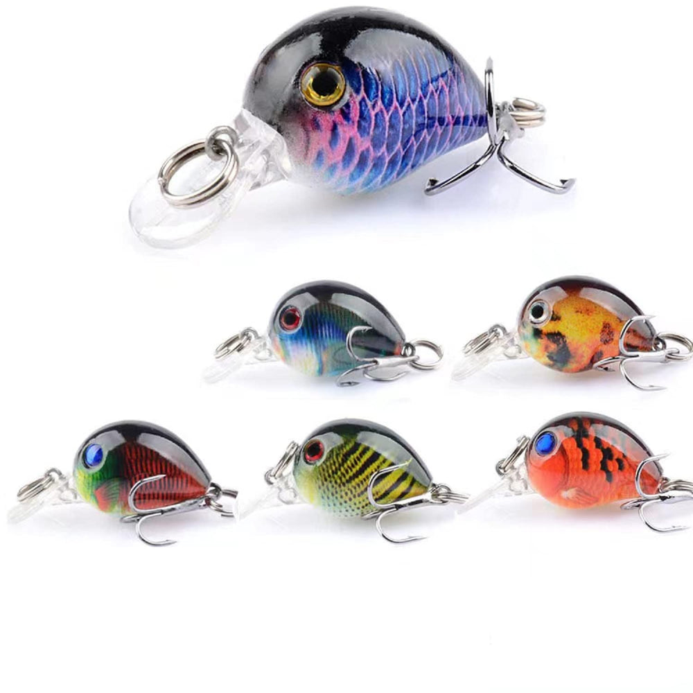 Mini crankbait lure set (3.3 cm, 2 g) in plastic tackle box - image 01
