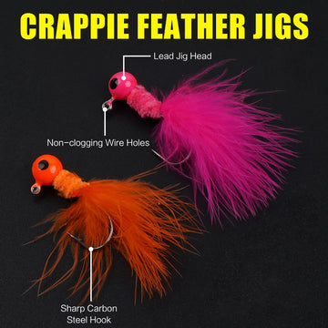 Carbon steel hook and high-quality paint on crappie jig head
