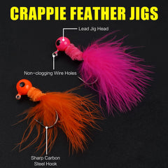 Carbon steel hook and high-quality paint on crappie jig head