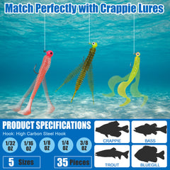 Jig heads with clear eyelet and baitholder for bait retention