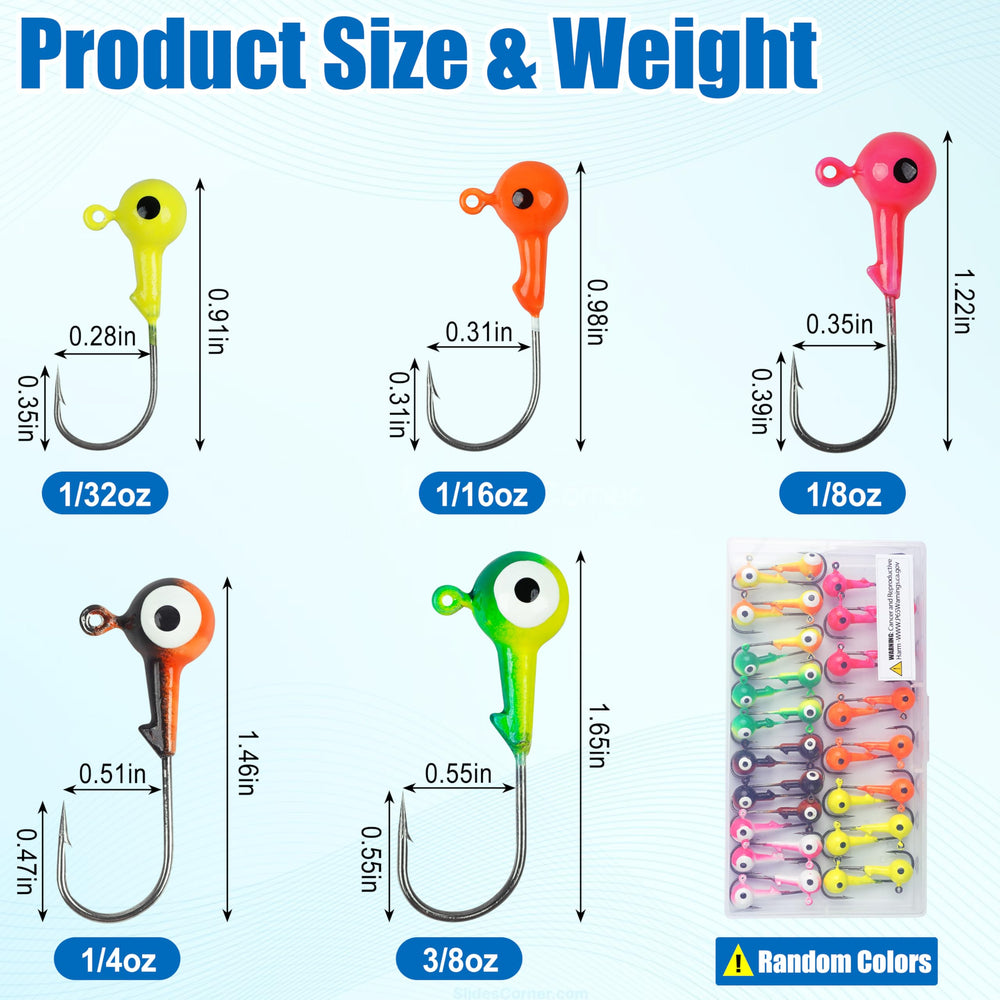 Ultra-sharp high-carbon steel jig hooks on crappie jig heads