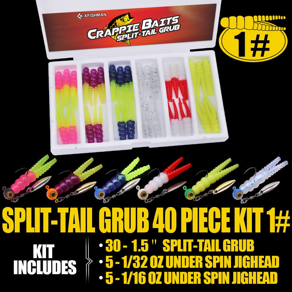Complete 40-piece crappie kit with plastics and jigheads