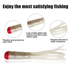 Tube jigs in white, pink, yellow, brown