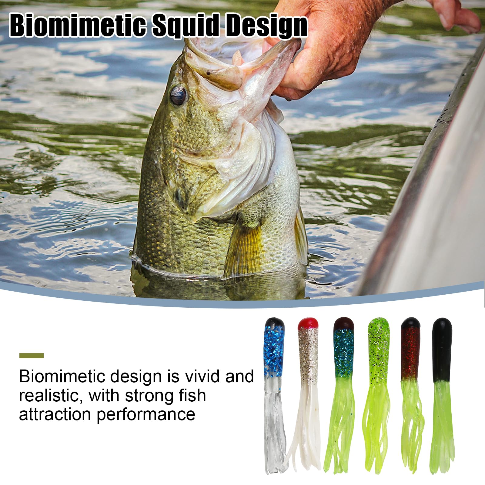 Soft plastic lures with hollow head and tentacle tail