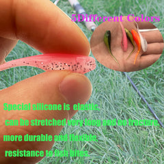 Elastic silicone crappie lures showing flexible material