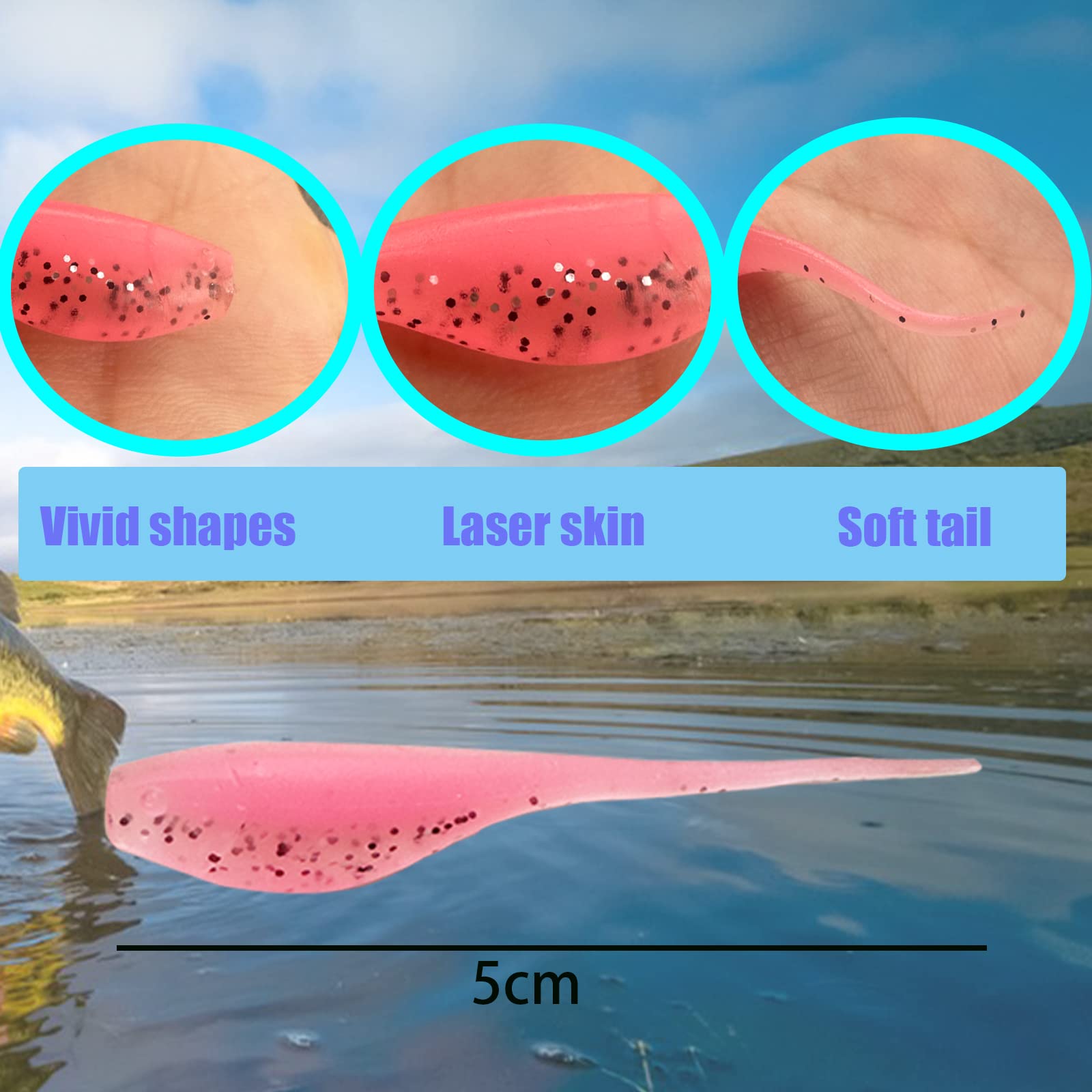 Crappie lures ready for jig heads and fishing