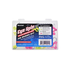Crappie Magnet Eye Hole Jig Heads Kit – 24-piece set with round and hammerhead jigs