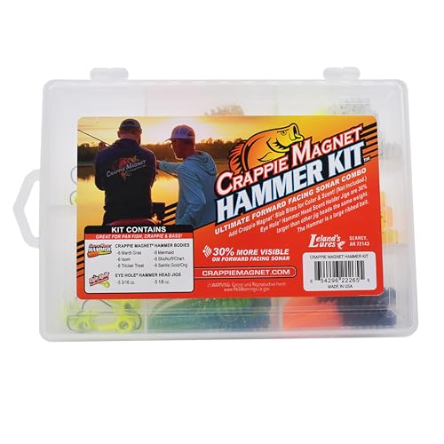 Crappie Magnet Hammer Kit hex head design enhances lure action on sonar