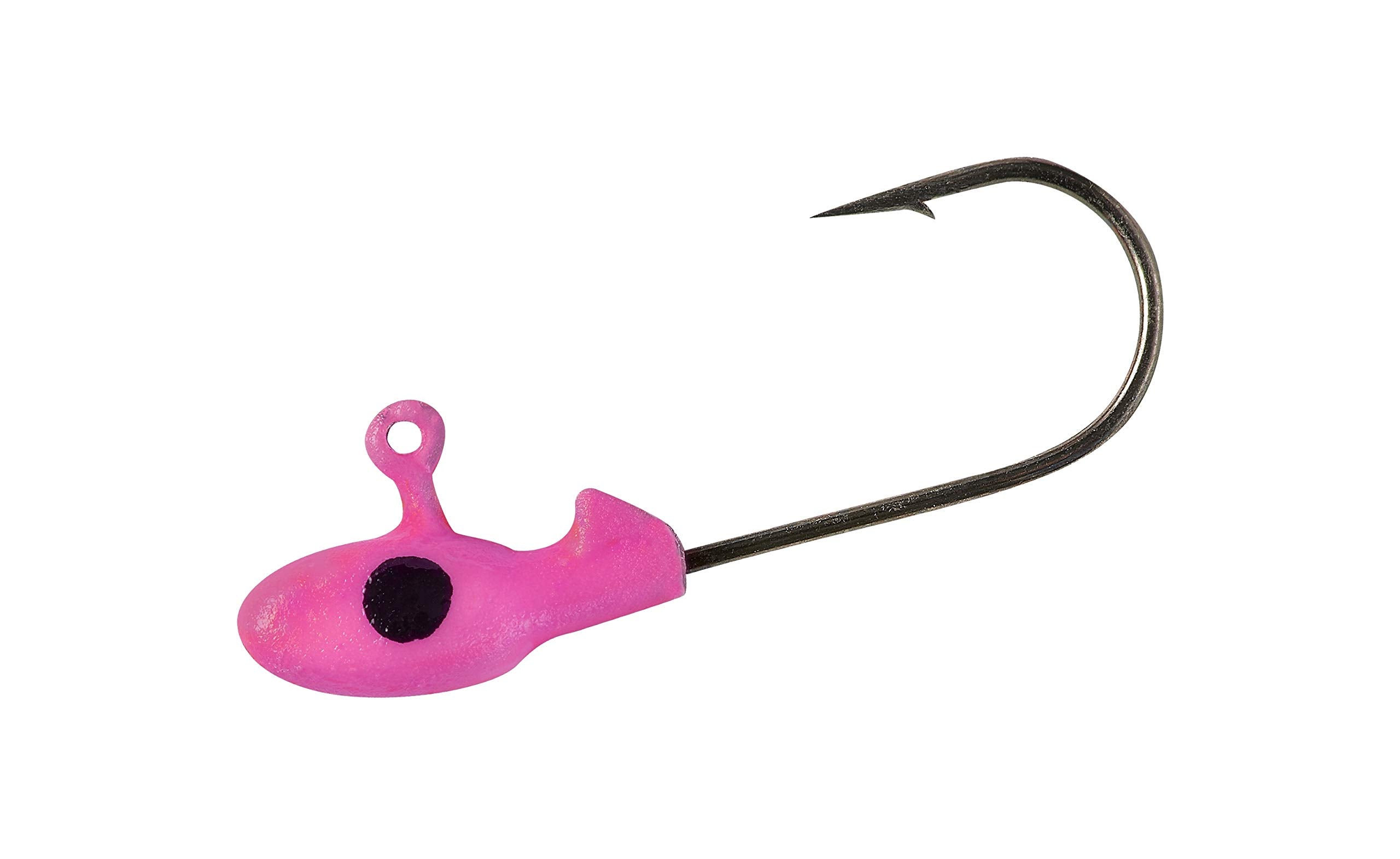Crappie Pro Mo' Glo pink glow jig head for night crappie fishing with soft plastics.