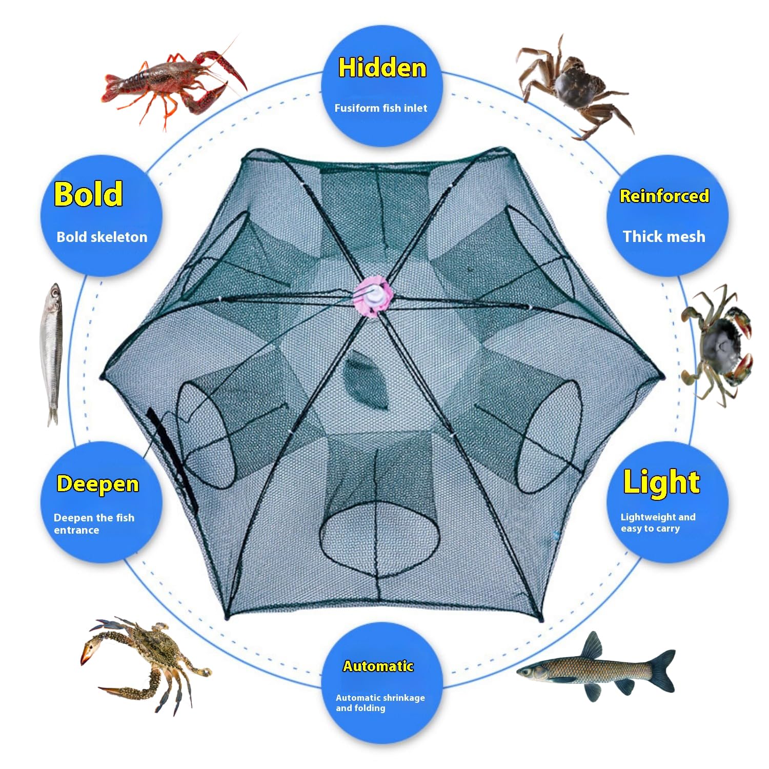 Included 18-foot heavy-duty rope with trap