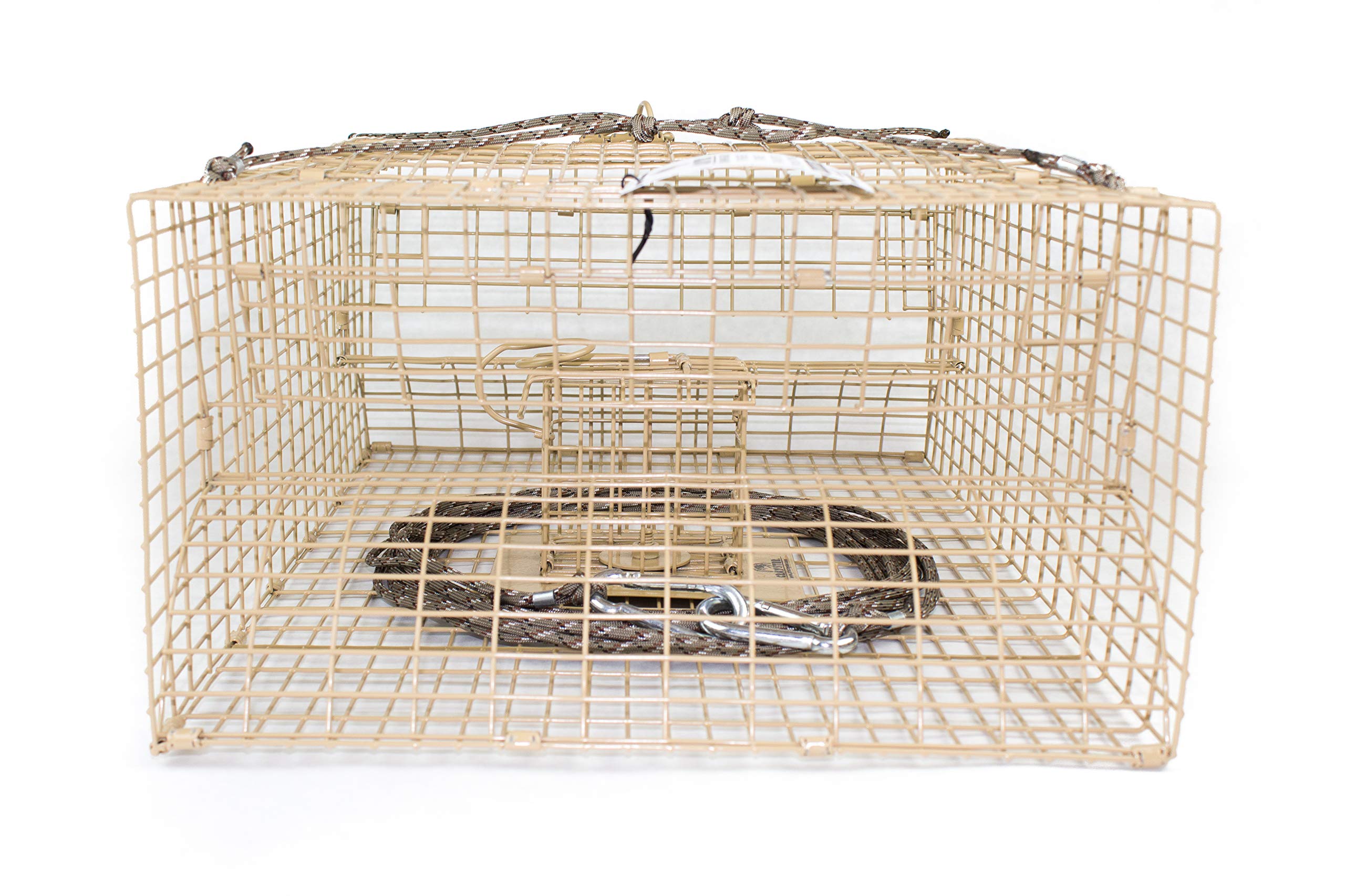 Crayster Lake Trap interior with built-in bait tray for easy bait management