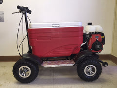 Crazy Coolers red 4Stroke engine delivers reliable power for on- and off-road adventures.