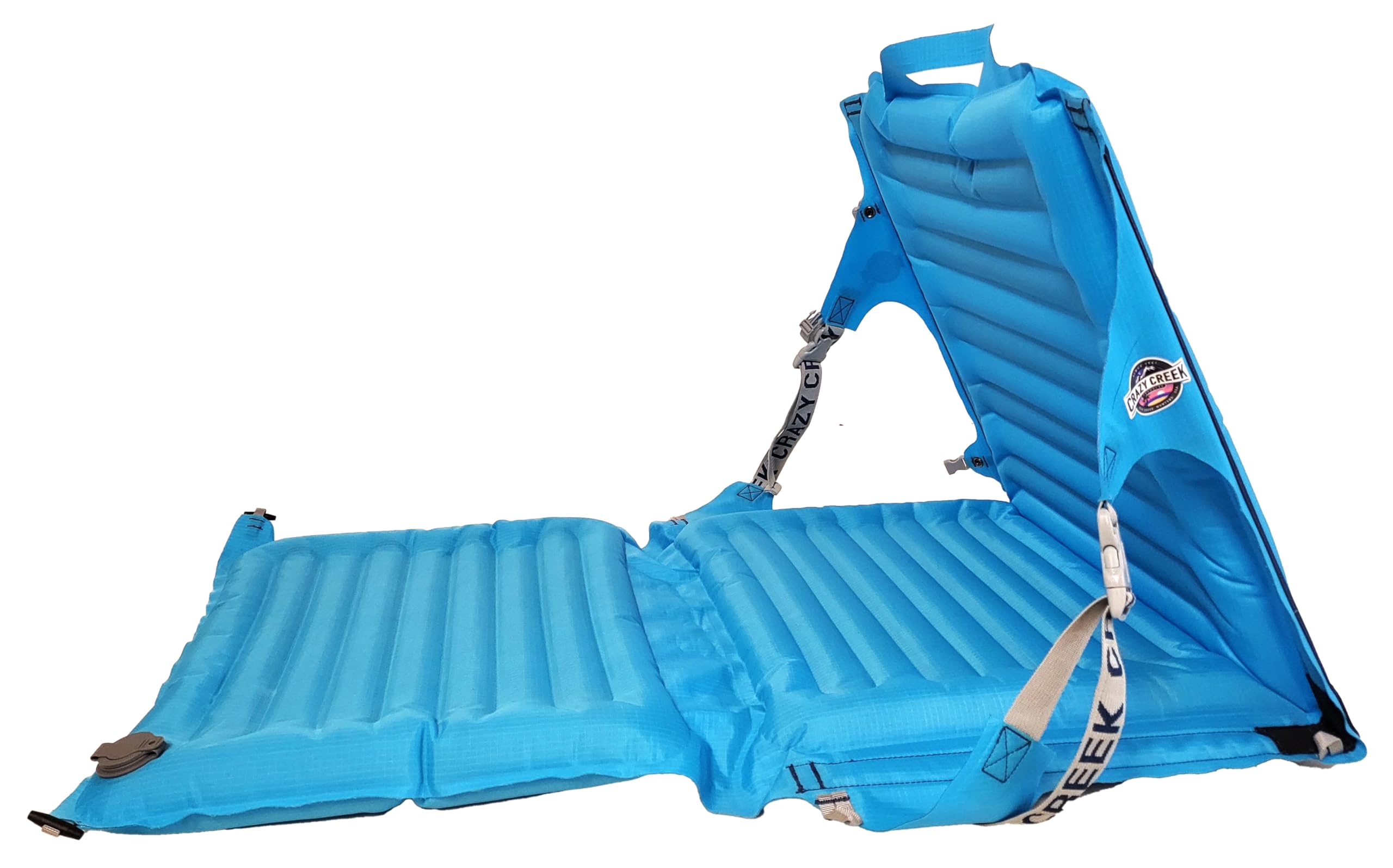 Crazy Creek AirLounger compact pack size for easy camping trips.