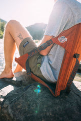 Crazy Creek HEX 2.0 LongBack open setup shows extra width and back height for comfort