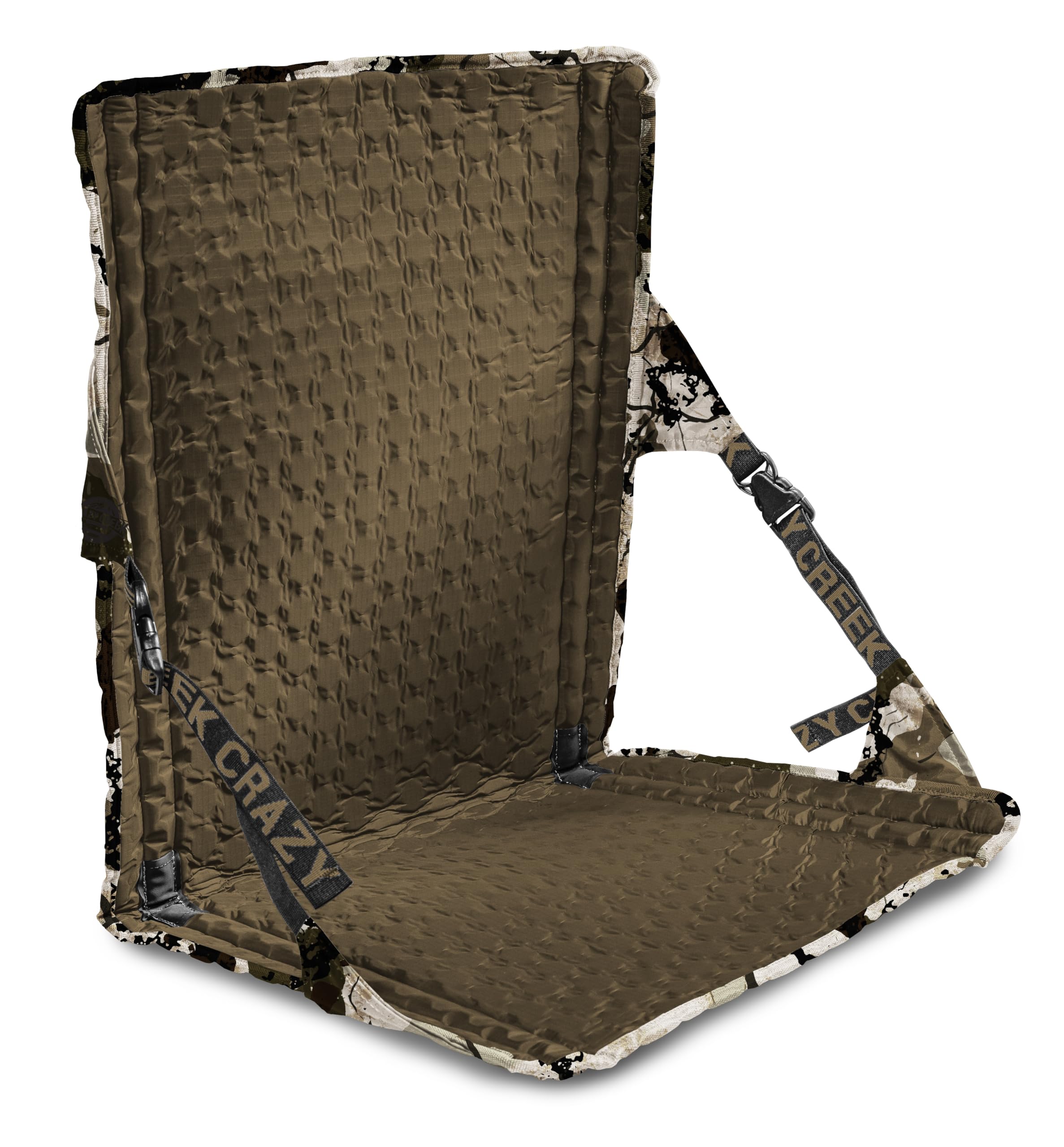 Crazy Creek HEX 2.0 LongBack Chair water-resistant shell keeps you dry on damp ground.