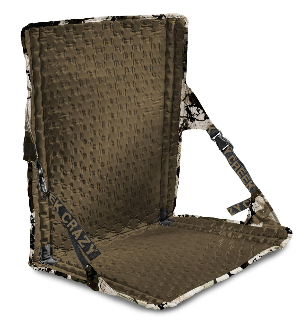 Crazy Creek HEX 2.0 LongBack Chair water-resistant shell keeps you dry on damp ground.