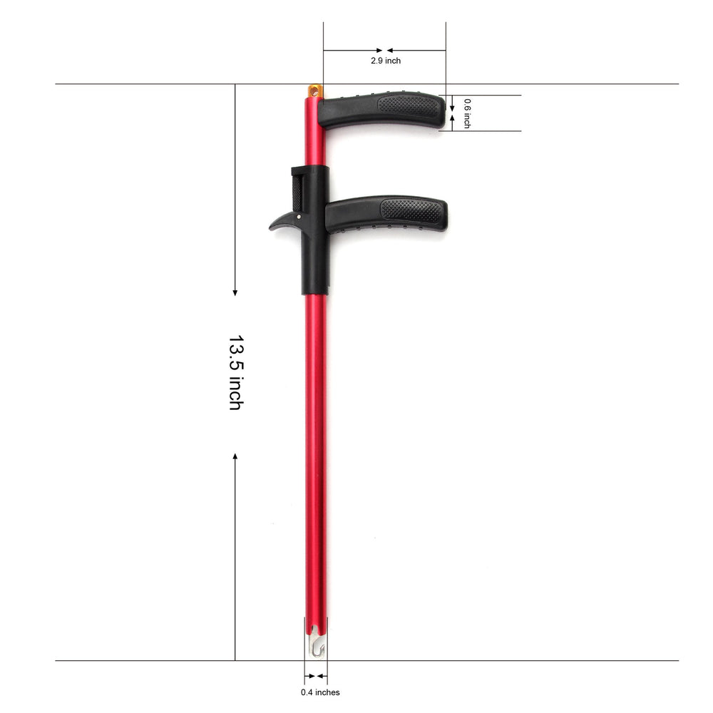 Aluminum body with stainless steel hook close-up