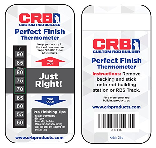 CRB Custom Rod Builder Perfect Finish Thermometer shows ideal finishing temperature for wraps
