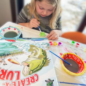 Set of paints and brushes for lure customization