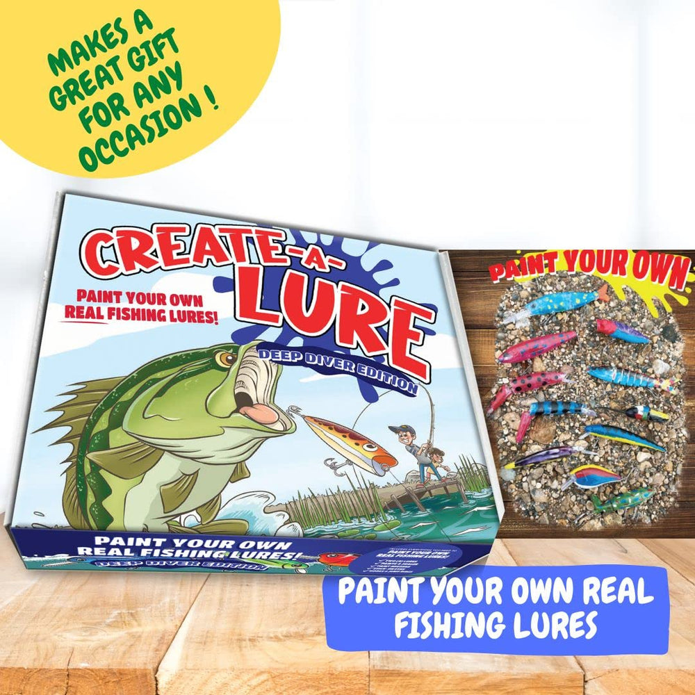 Family crafting activity with fishing gear