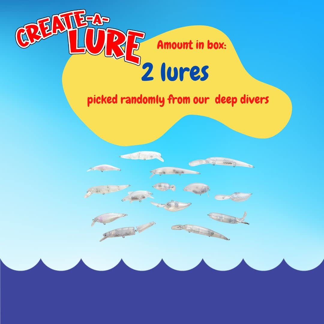 Finished custom fishing lures designed by kids